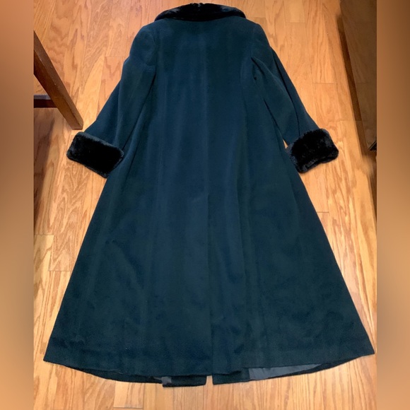 Women’s 8 SEARLE BLATT STUDIO Real Fur Trim Cashmere Full Length Coat Jacket - Picture 7 of 14